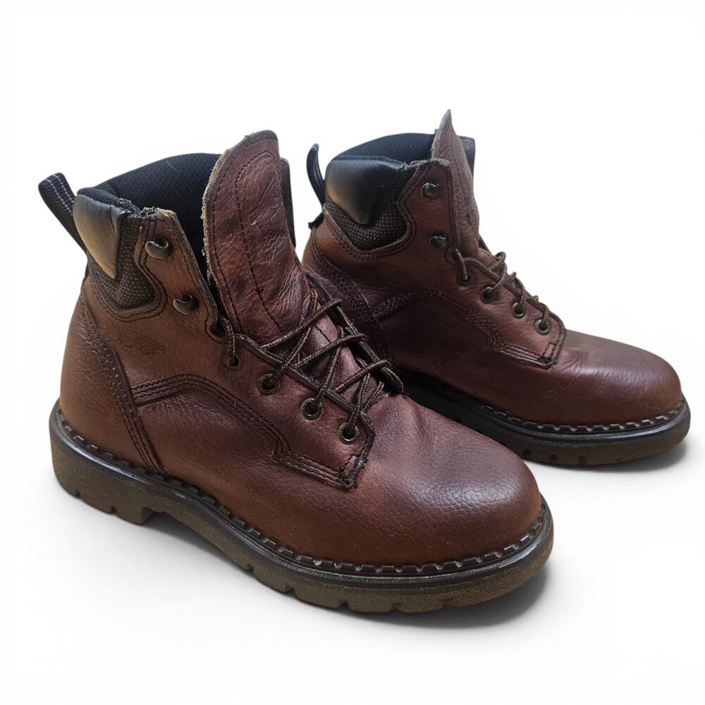 RED WING 1626 EH Work Boots Women's 7 E2 Wide USA Brown Leather Workwear Utility